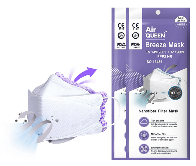 Air Queen Nanofiber Filter Breeze Mask (White) - Air Queen