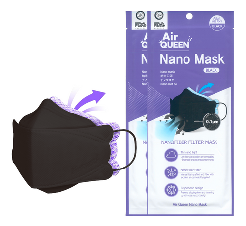 Air Queen Nanofiber Filter Mask (Black) - Air Queen